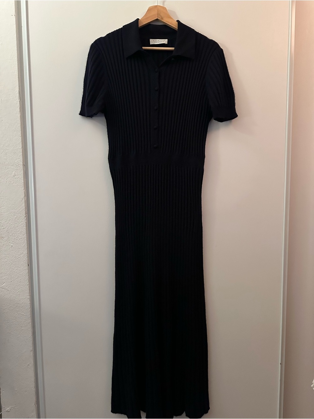GABRIELA HEARST | Navy Ribbed Polo Maxi Dress - Picture 4 of 8